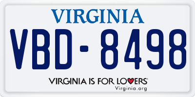 VA license plate VBD8498