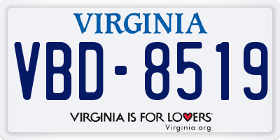 VA license plate VBD8519
