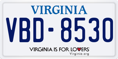 VA license plate VBD8530