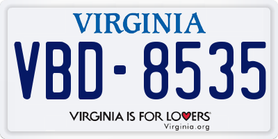 VA license plate VBD8535