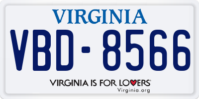 VA license plate VBD8566
