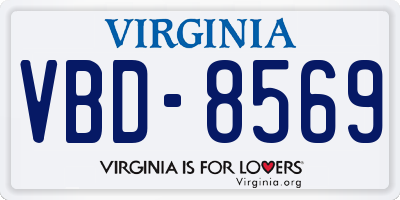 VA license plate VBD8569