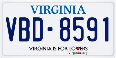 VA license plate VBD8591