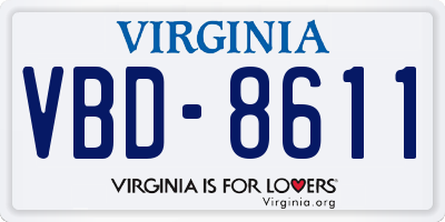 VA license plate VBD8611