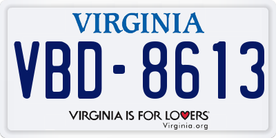 VA license plate VBD8613