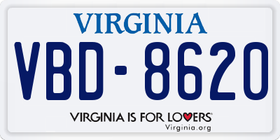 VA license plate VBD8620