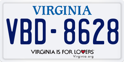 VA license plate VBD8628