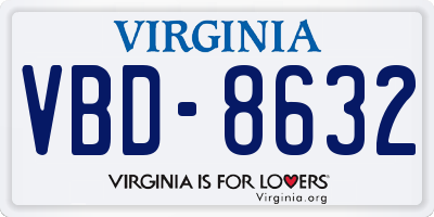 VA license plate VBD8632