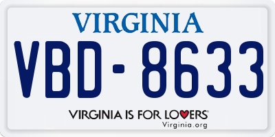 VA license plate VBD8633