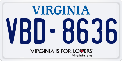VA license plate VBD8636