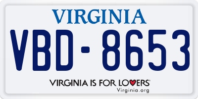 VA license plate VBD8653