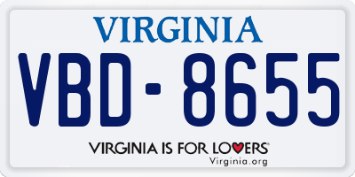 VA license plate VBD8655
