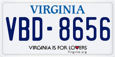 VA license plate VBD8656