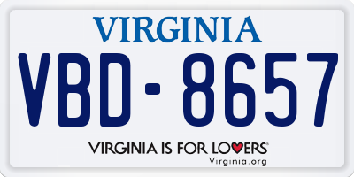 VA license plate VBD8657