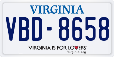 VA license plate VBD8658
