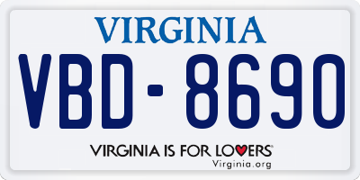 VA license plate VBD8690