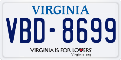 VA license plate VBD8699