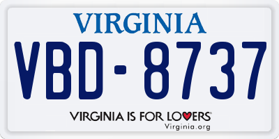 VA license plate VBD8737