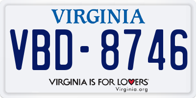 VA license plate VBD8746
