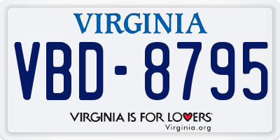 VA license plate VBD8795