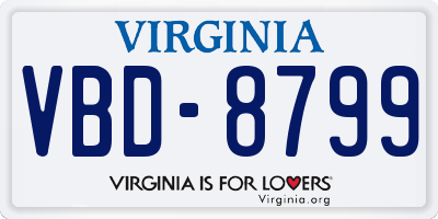 VA license plate VBD8799