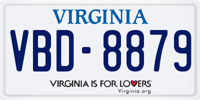 VA license plate VBD8879