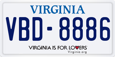 VA license plate VBD8886