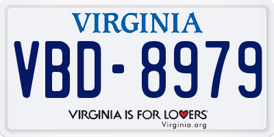 VA license plate VBD8979