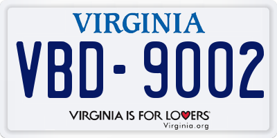 VA license plate VBD9002