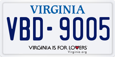 VA license plate VBD9005