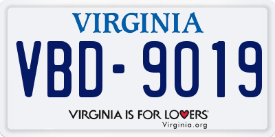 VA license plate VBD9019