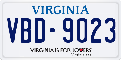 VA license plate VBD9023