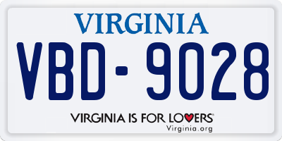 VA license plate VBD9028