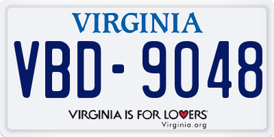 VA license plate VBD9048