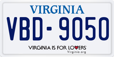 VA license plate VBD9050