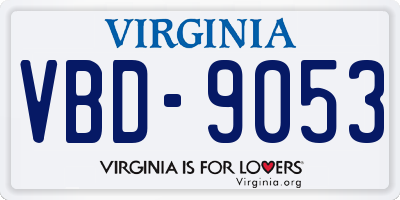 VA license plate VBD9053