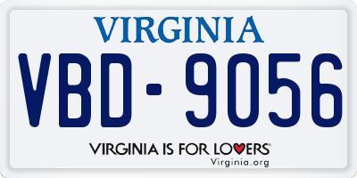VA license plate VBD9056