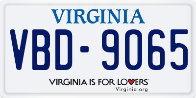 VA license plate VBD9065