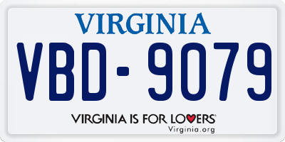 VA license plate VBD9079