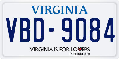 VA license plate VBD9084