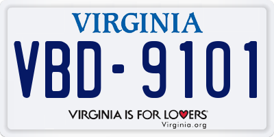 VA license plate VBD9101