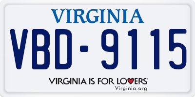 VA license plate VBD9115