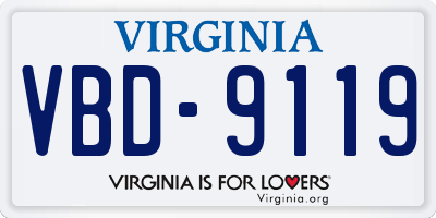 VA license plate VBD9119