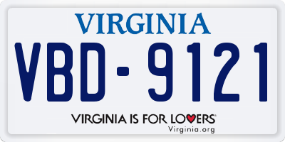 VA license plate VBD9121