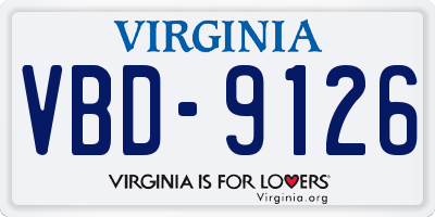 VA license plate VBD9126