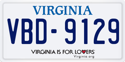 VA license plate VBD9129