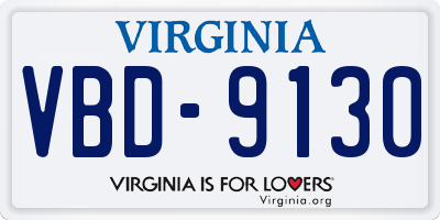 VA license plate VBD9130