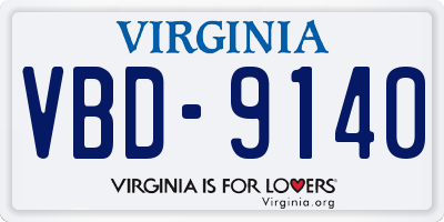 VA license plate VBD9140