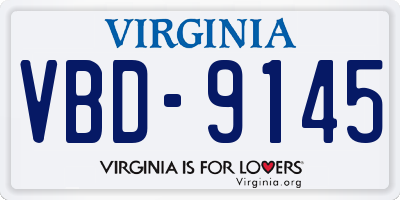 VA license plate VBD9145