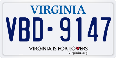 VA license plate VBD9147